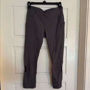 lululemon athletica Charcoal and Black Capri Leggings with Contrast Panels